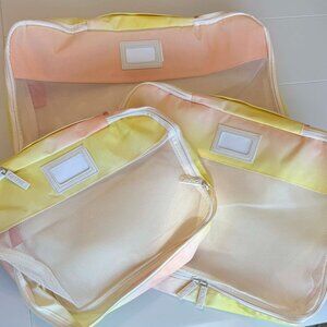 Calpak 3-Piece Packing Cube Set | Mesh Travel Organizers | Yellow Ombre | NWOT